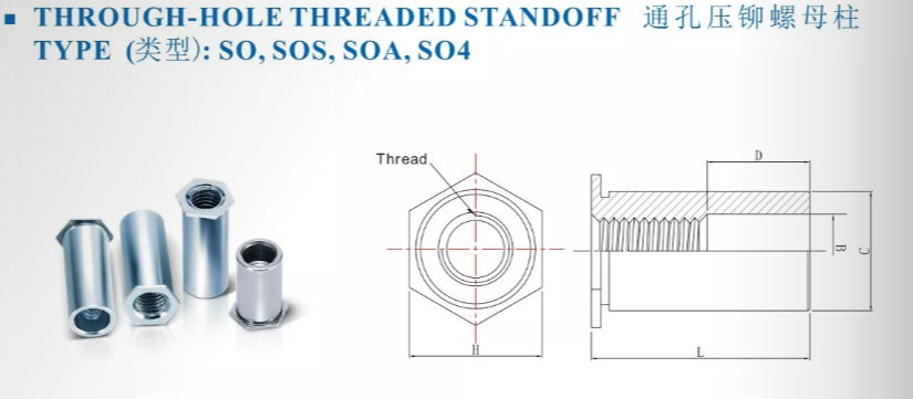 通孔壓鉚螺柱